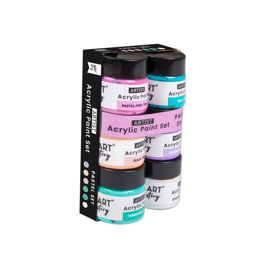 Itsy Bitsy Acrylic Colour Set Pastel 6 Colors x 20 ml Each