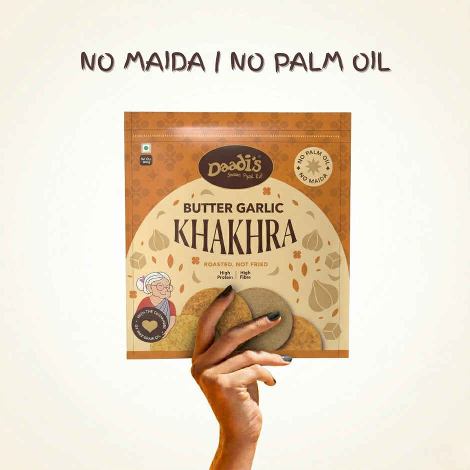 Daadi's Butter Garlic Khakhra | Crunchy & Flavored