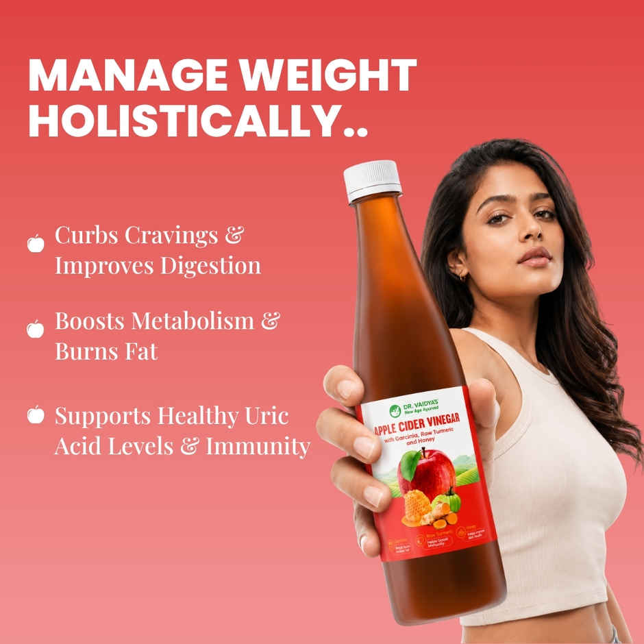 Dr. Vaidya's Apple Cider Vinegar for Weight Loss | Helps Craving Control | No Added Sugar | Vegan