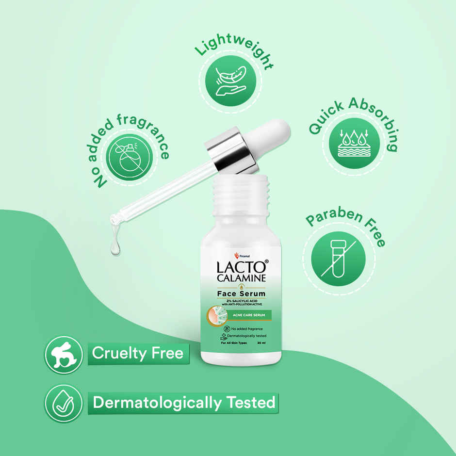 Lacto Calamine 2% Salicylic Acid Face Serum, For Fighting Acne & Acne Marks. Suitable