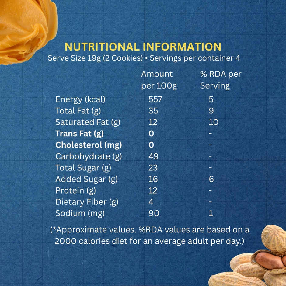 The Baker's Dozen Peanut Butter Cookies | High Protein Cookies | Premium Biscuit Handmade Cookies