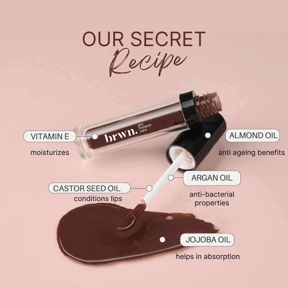 Brwn. Glass Shine Lip Gloss | High Shine | Super Moisturising - 02 Berry Glaze