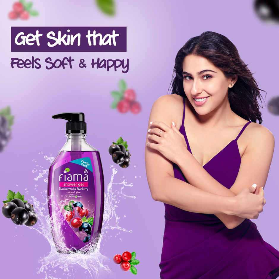 Fiama Body Wash Shower Gel Blackcurrant & Bearberry, with Skin Conditioners for Radiant Glow