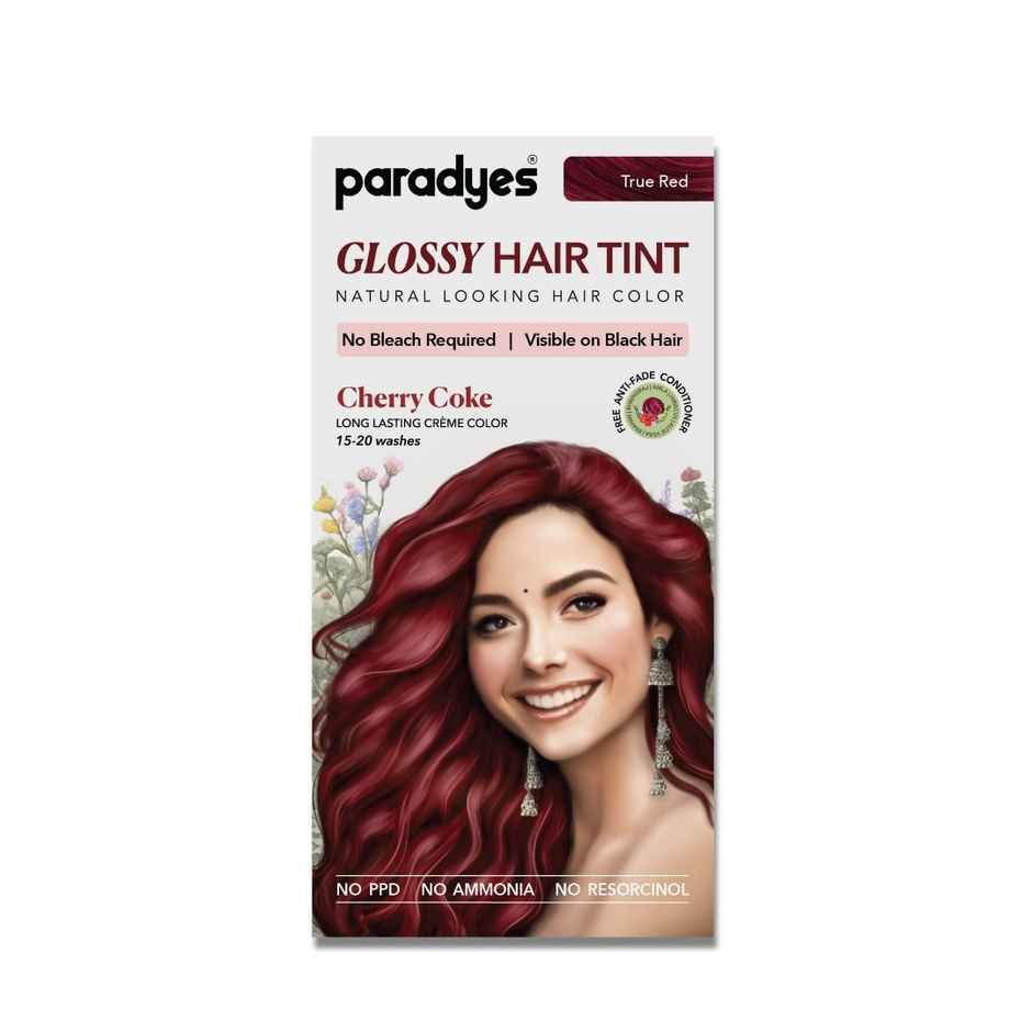 Paradyes No Bleach Cherry Coke Glossy Hair Tint, Ammonia|free Hair Color for Natural Black Hair