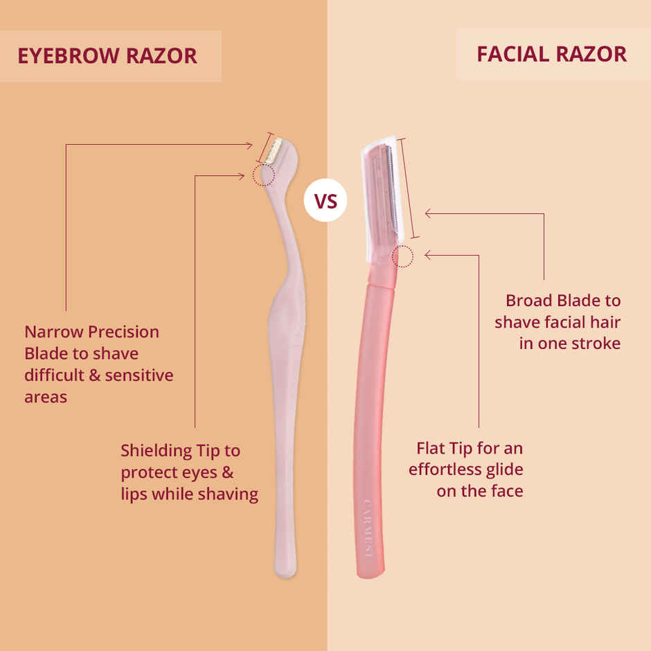 Carmesi Eyebrow Razor | For Salon-Like Eyebrows | Safe And Hygienic | Pack of 3