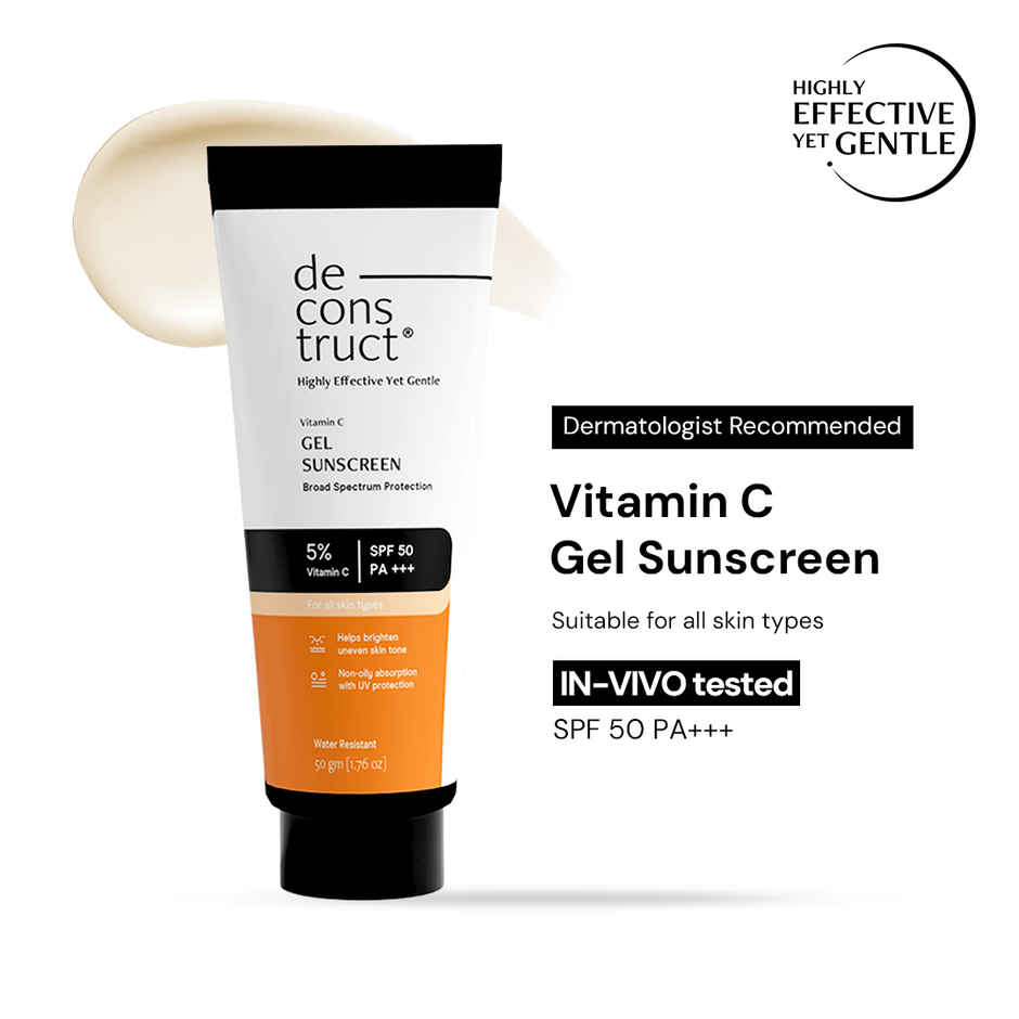 Deconstruct 5% Vitamin C Gel Sunscreen SPF 50 PA++++ | In-Vivo Tested