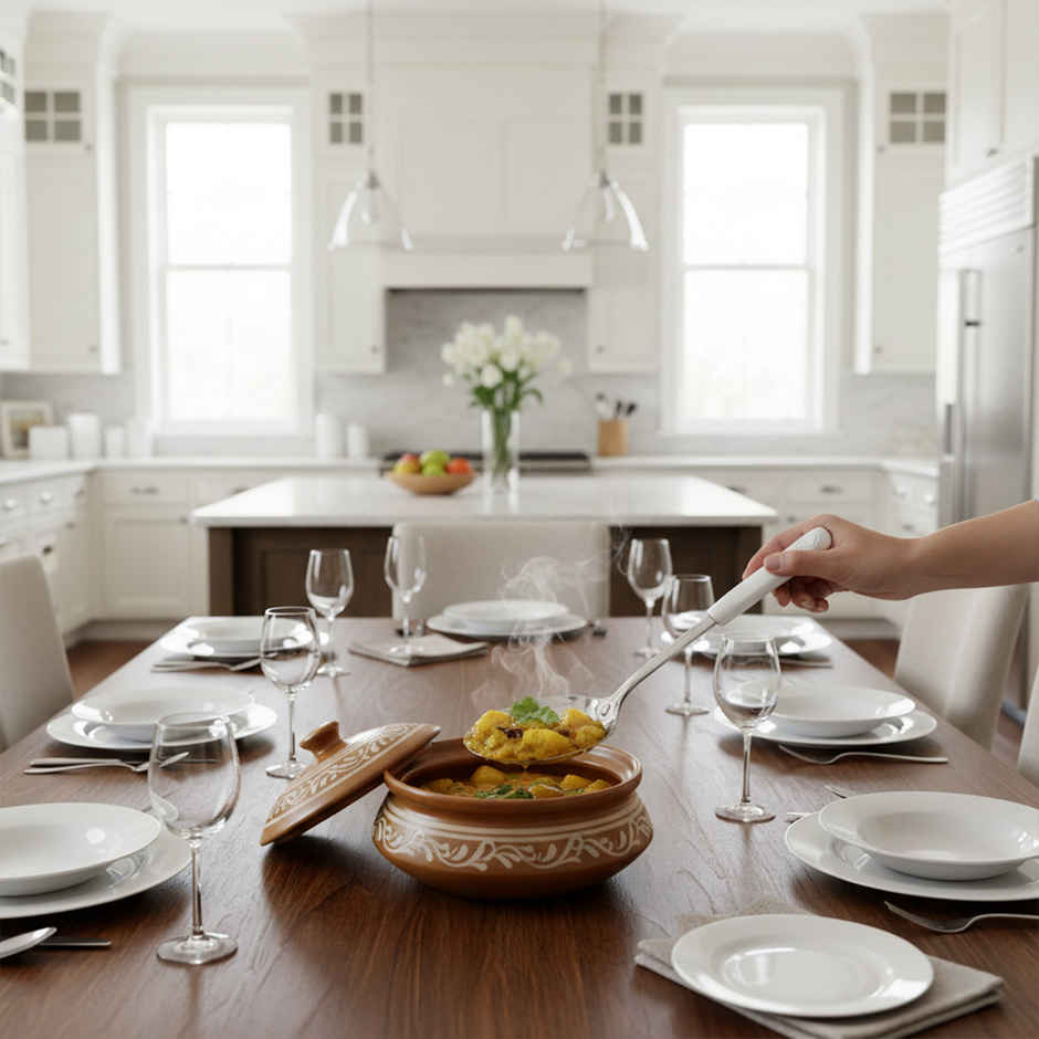 Habitat Diamond Specialty Large Solid Serving Spoon | Stainless Steel | Ergonomic Handle