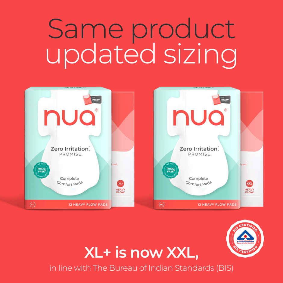 Nua Complete Comfort Pads with Disposal Cover for Heavy Flow | 12 XXL