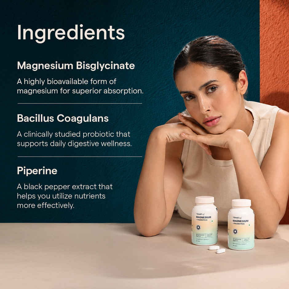 The Good Bug Chelated Magnesium Glycinate Supplement | 440 mg Per Serving | Veg Tablets
