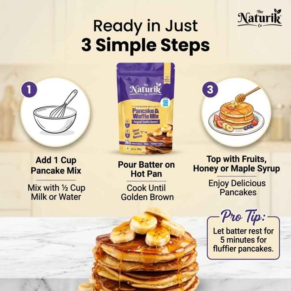 The Naturik Co High Protein Millet Pancake | Vanilla Banana