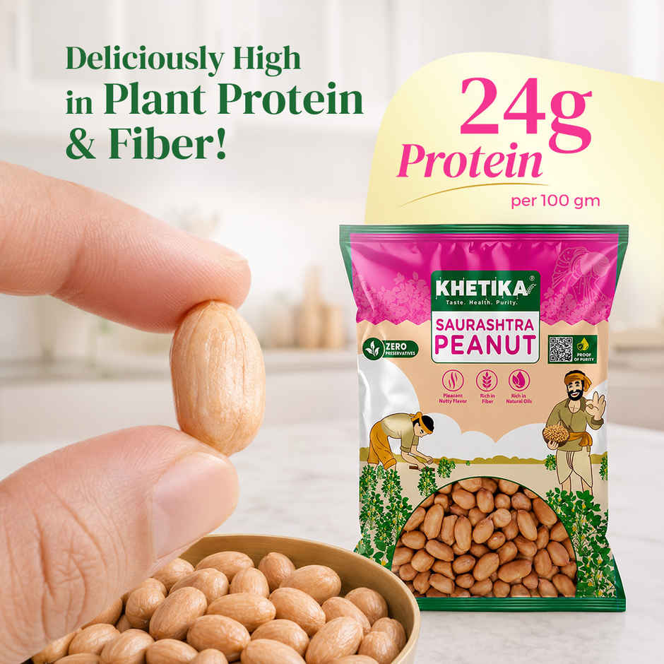 Khetika Premium Raw Peanuts | Groundnut | Fit for Fasting | Rich in Protein & Fiber