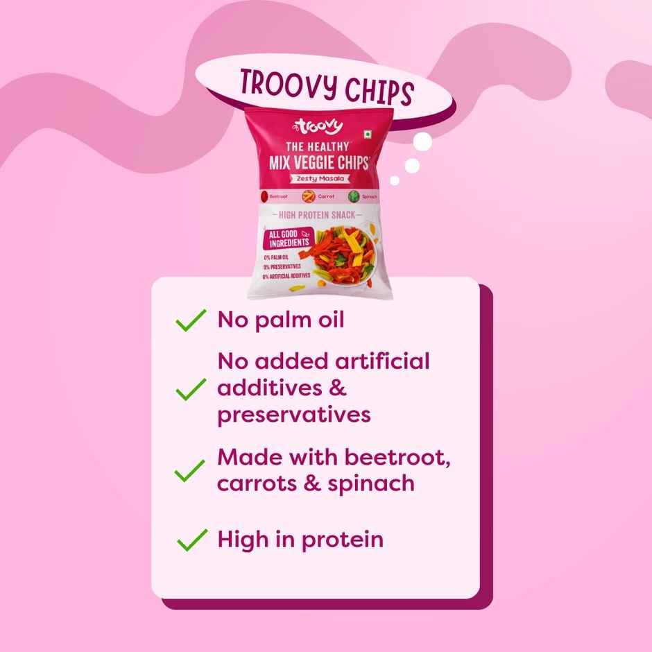 Troovy High Protein Mix Veggie Chips | No Palm Oil, No Chemicals