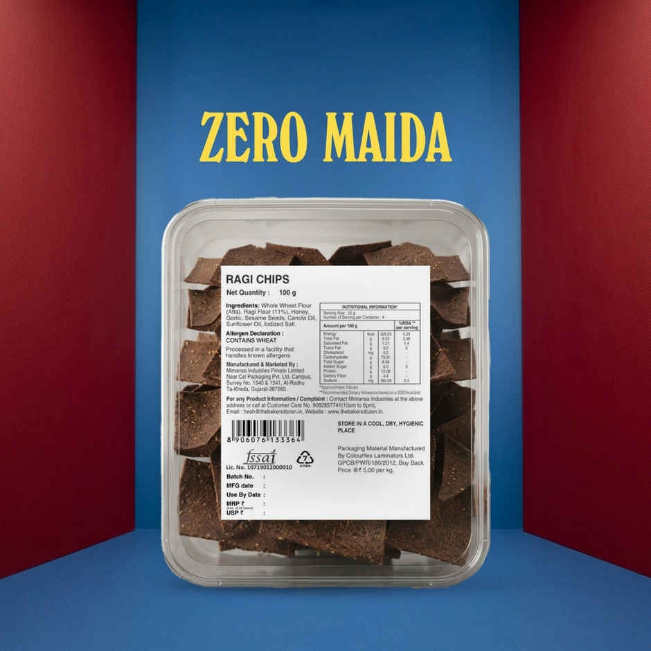 The Baker's Dozen Ragi Chips | Zero Maida | No Palm Oil | Healthy Baked Millet Snack
