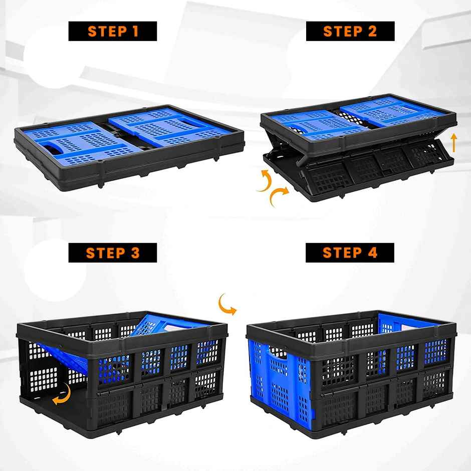 Cheston Collapsible Folding Basket with 25Kg Capacity | 56 x 41 x 27 cm