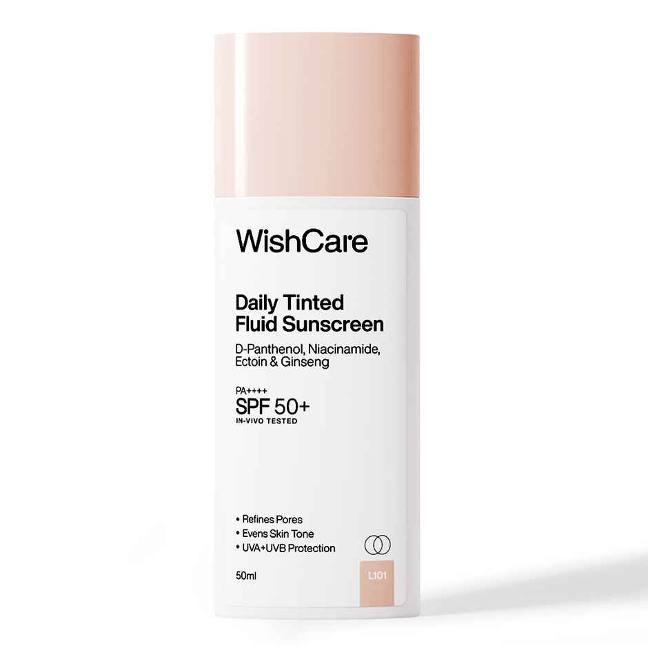 WishCare Daily Tinted Fluid Sunscreen SPF50PA++++ | L101 |All Skin Type | InVivo Tested