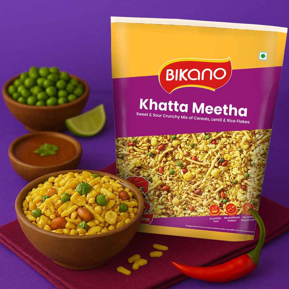 Bikano Khatta Meetha Mixture | Sweet & Spicy Indian Snack | Crispy Namkeen with Tangy Flavor