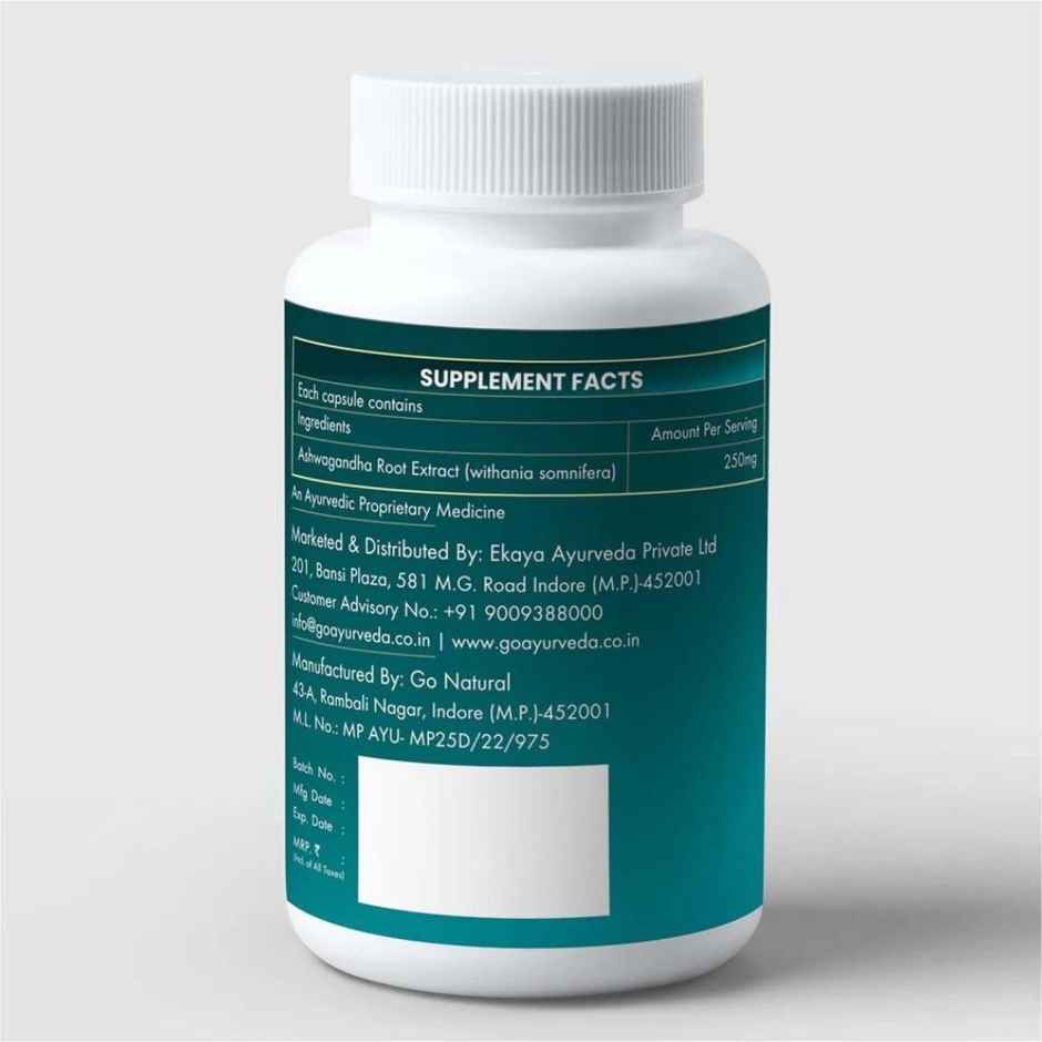 Go Ayurveda Dhanvantri Ashwagandha Capsules | Sleep & Immunity Support | No Added Sugar