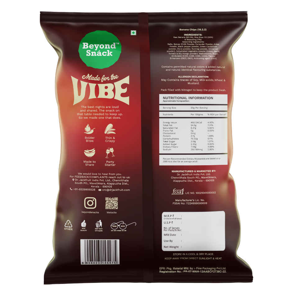 Beyond Snack Vibe - Long Banana Chips - Masala Mingle