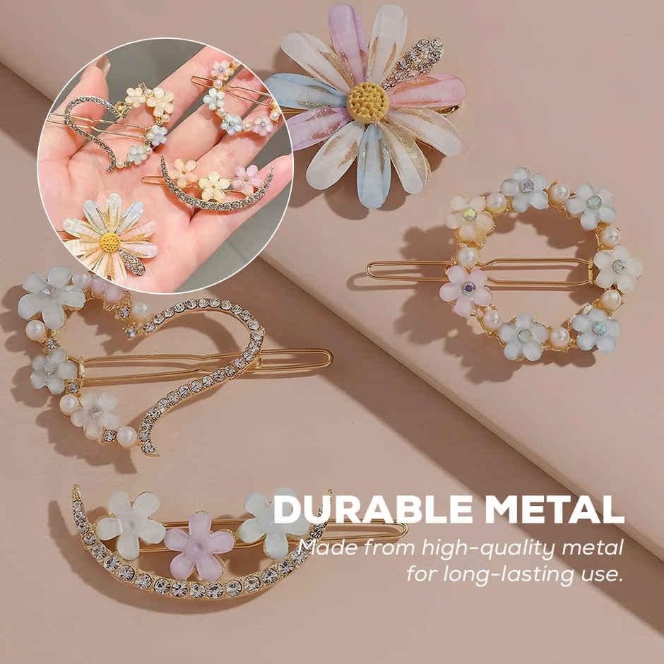 Gleva Korean Stylish Flower Hair Clips Stylish Hair Pin