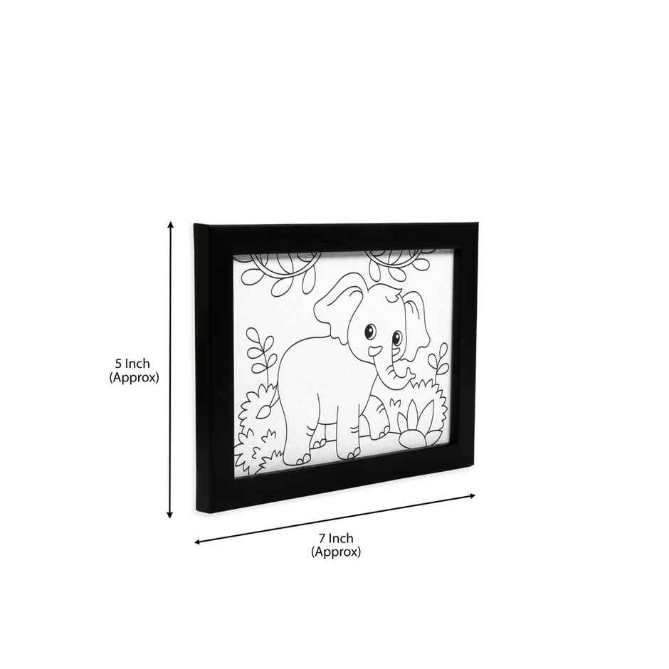 Itsy Bitsy Pre-printed Canvas With Frame Elephant Painting Kit 5 x 7 Inch Sw Lb