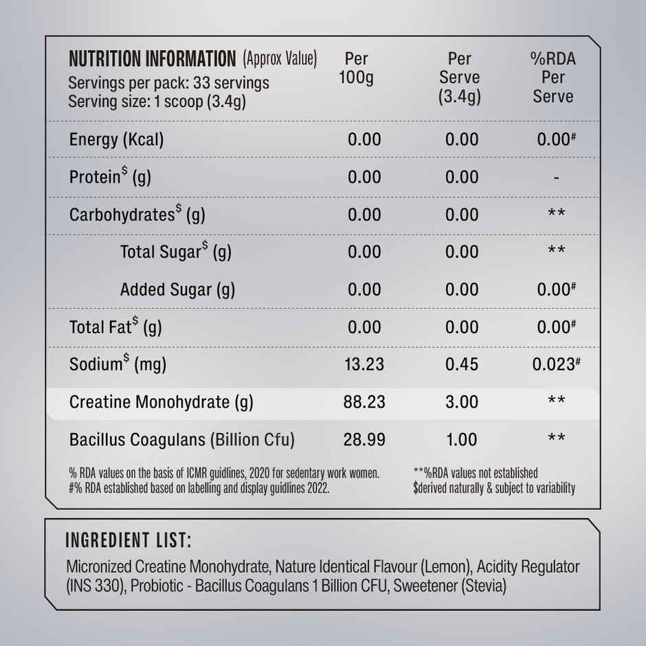 SuperYou Pro Micronised Creatine Monohydrate | 33 Servings | Zesty Lemon