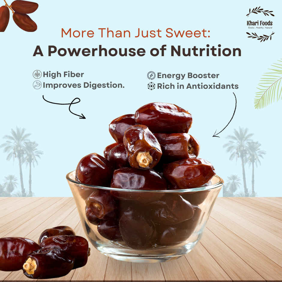 Khari Foods Black Afghan Dates | Instant Energy Khajur, Dry Fruit Khajoor