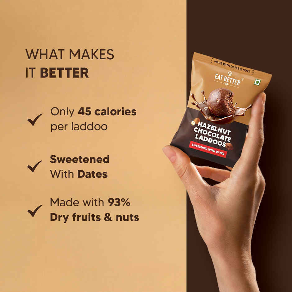 Eat Better Co Hazelnut Chocolate Sugar-Free Laddu