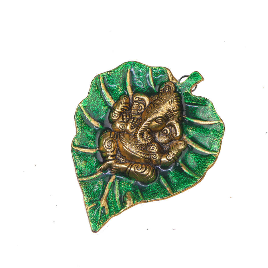 Ganesh Ji on Meenakari Leaf Wall Hanging | Devnidhi