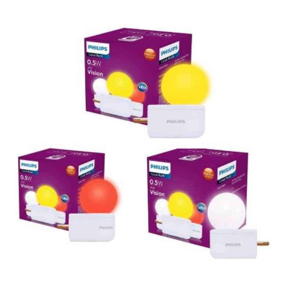 Philips 0.5 W LED Bulb - Yellow | Joy Vision | 6500 K | Energy Efficient