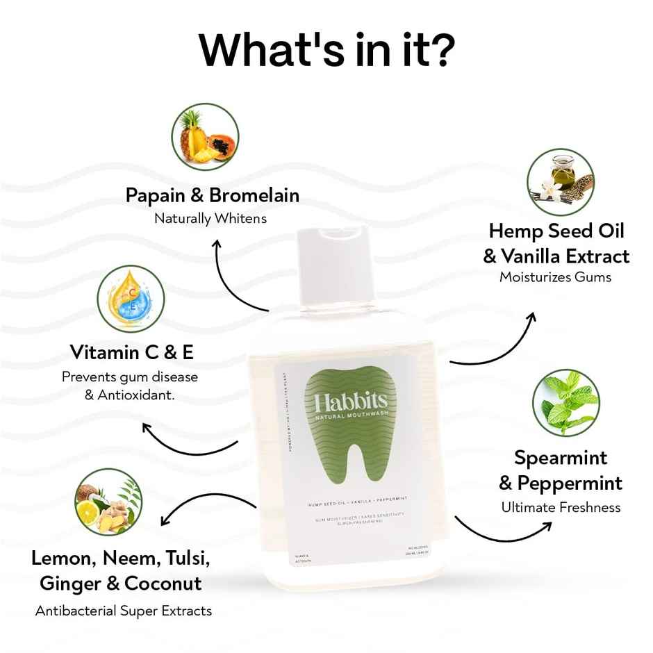 Habbits Natural Hemp-Vanilla Mint Mouthwash