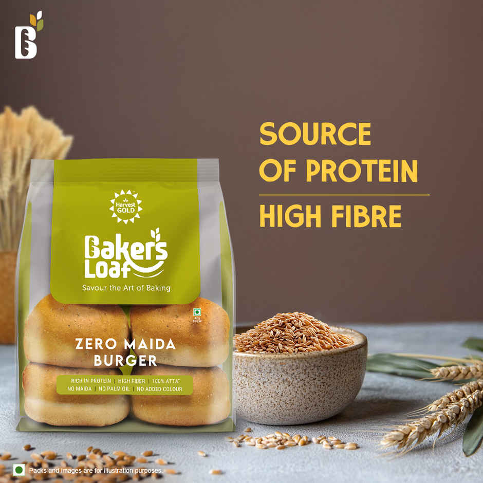 Baker's Loaf Zero Maida No Palm Oil Burger by Harvest Gold
