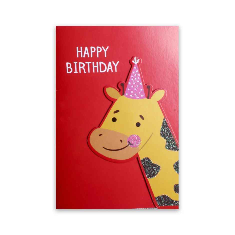 Itsy Bitsy Greeting Card & Envelope Birthday Giraffe 4 x 6 Inch 2 Pc Pb Lb