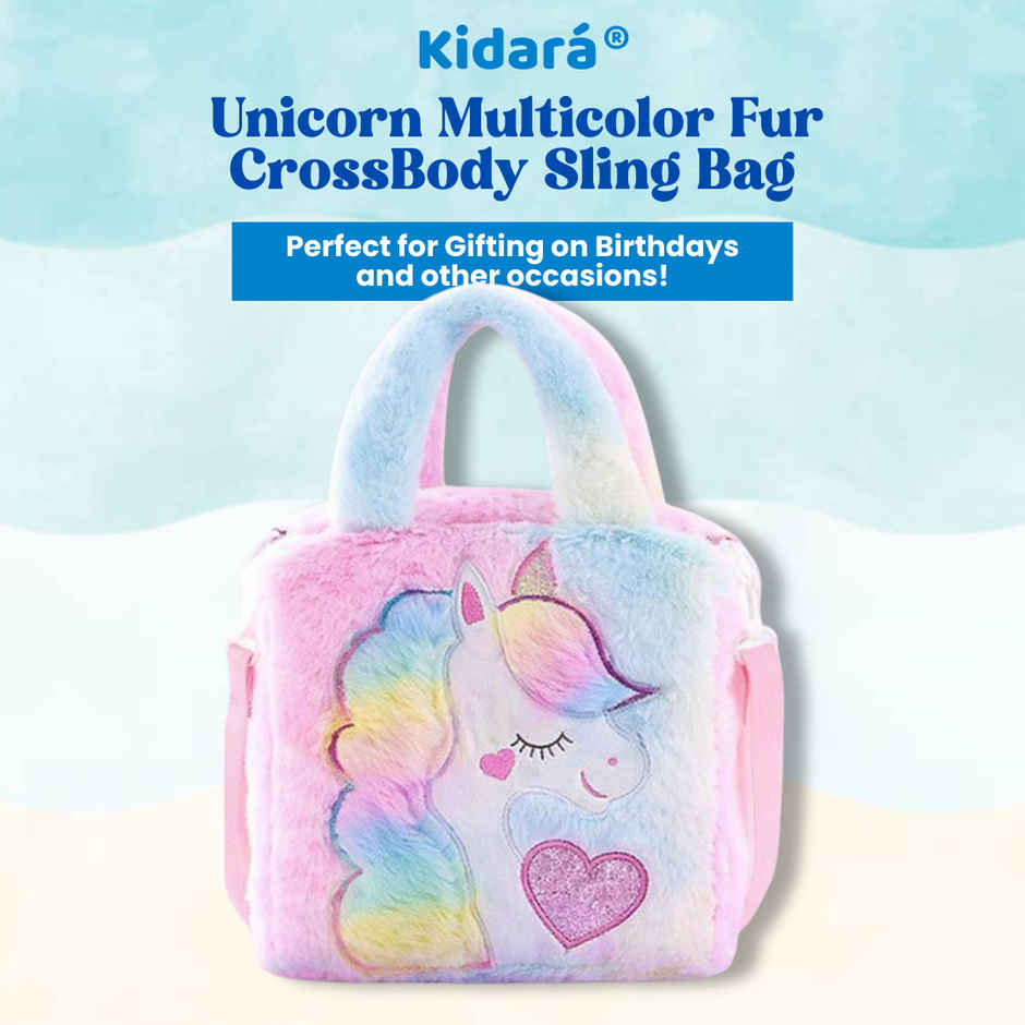 Kidara Unicorn Fur Crossbody Sling Bag | Multicolor