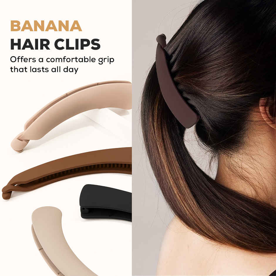 Gleva Banana Hair Clips | Strong Non Slip Ponytail Holder Hair Clutcher for Thick & Thin Hairs