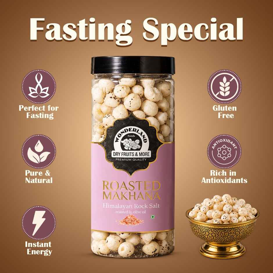 Wonderland Foods Vrat Roasted Pink Salt Flavoured Makhana