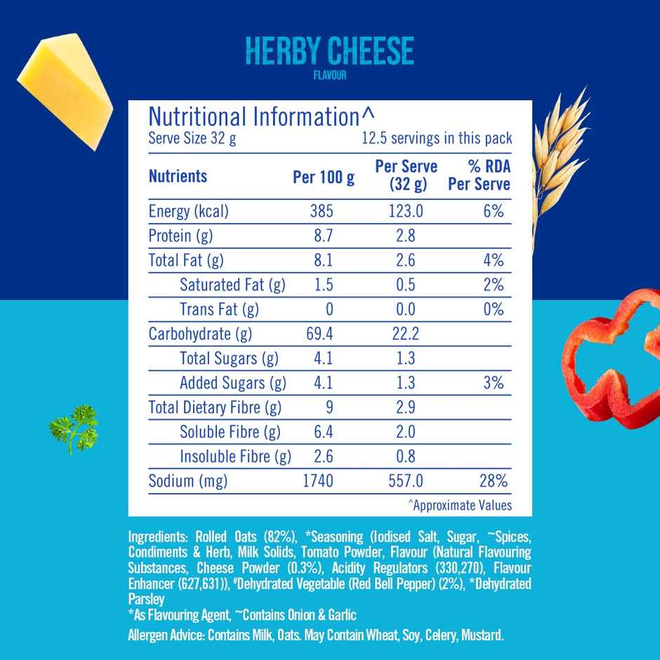Quaker Herby Cheese | Rolled High Protein Instant Oats