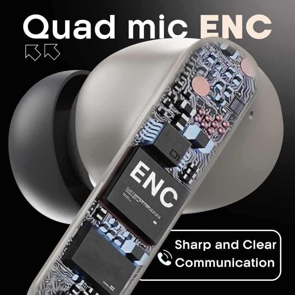 Leaf Buds X342 True Wireless Earbuds With Ai Sound App, 32H Playtime,10Mm Driver(Dune Grey)