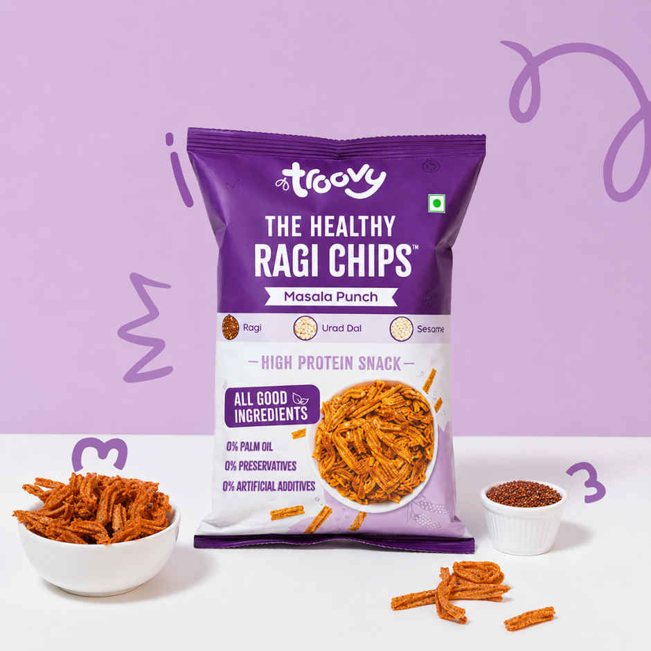 Troovy Healthy High Protein Ragi Chips (No Palm Oil, No Chemicals) Combo 