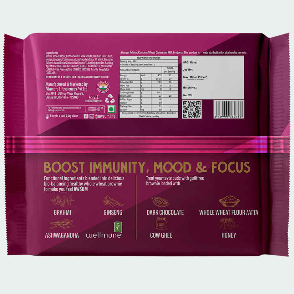 Awsum Better Bakes Walnut Brownie | Bakery Delight