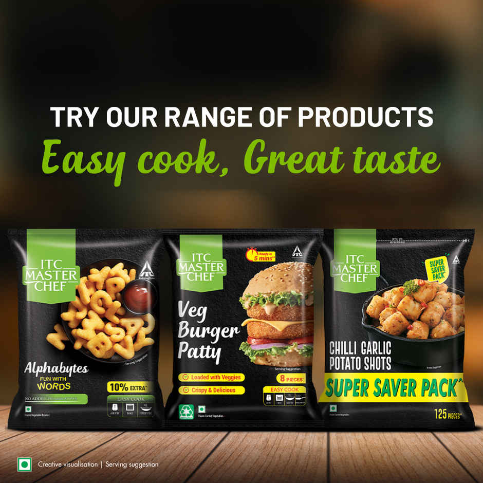 ITC Master Chef Veg Burger Patty | Loaded with Veggies | Crispy & Delicious | 8 pieces