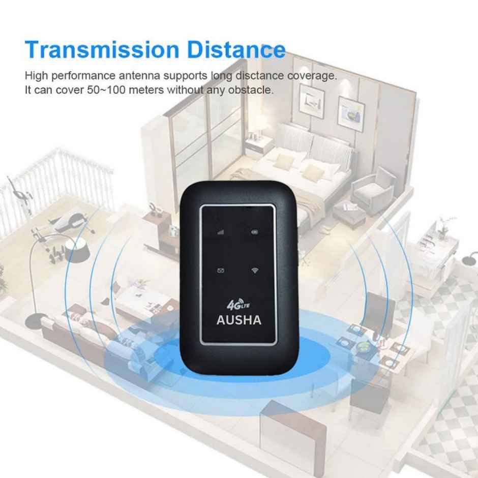 Ausha Wireless Wi-Fi Sim Hotspot dongle with 2100 mAh Battery