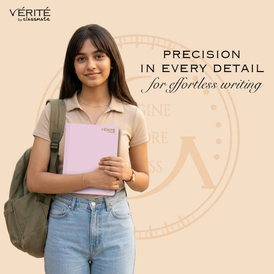 Verite by Classmate | Lay Flat Notebook | Radiance | Size 240 X 180 | Single Line | 120 Pages