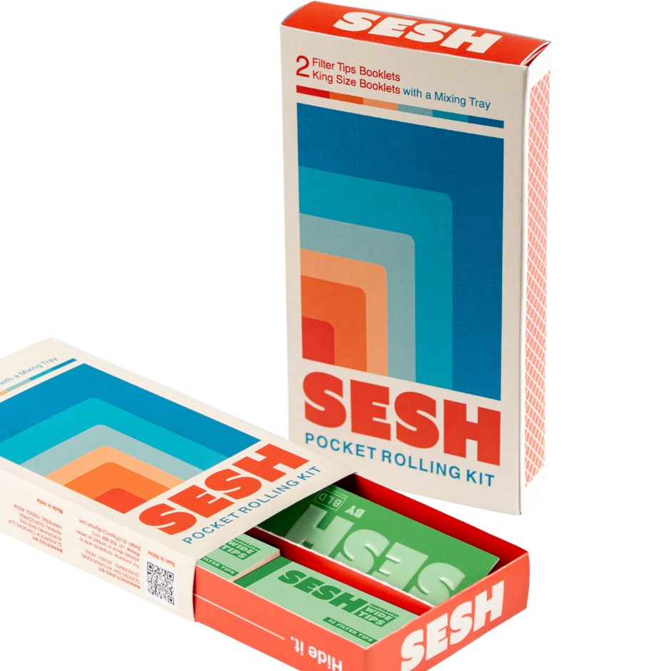 Sesh Pocket Rolling Paper Combo Pack | Mixing Tray & Papers | Carry Slide Box