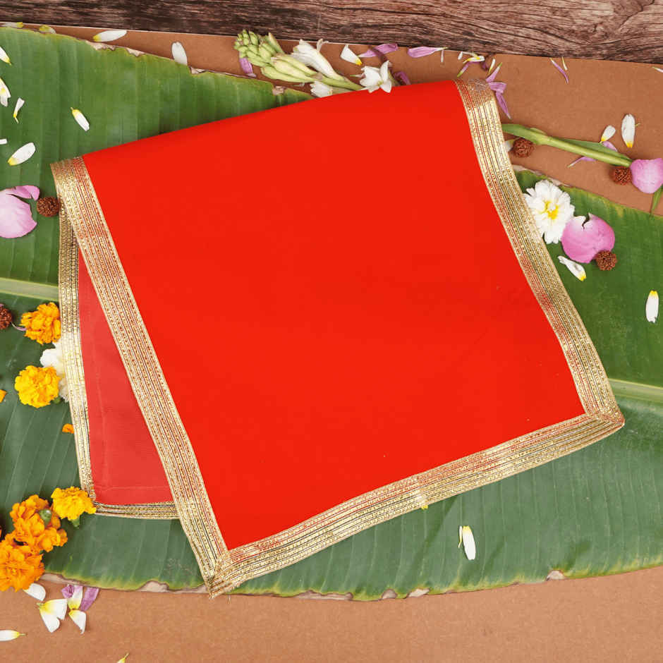 Red Velvet Puja Aasan | 71 x 35 cm | ServDharm