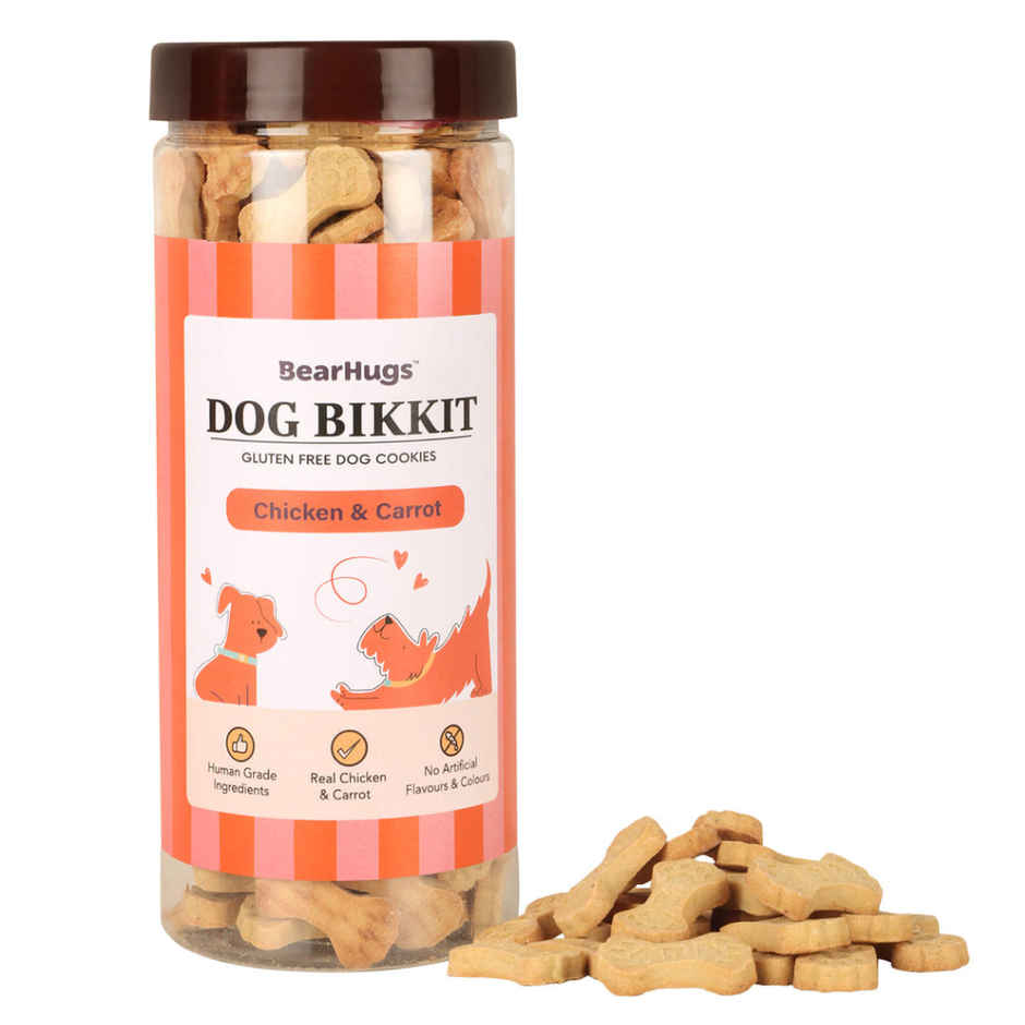 Bearhugs Dog Bikkit Chicken & Carrot Dog Cookies(Jar)