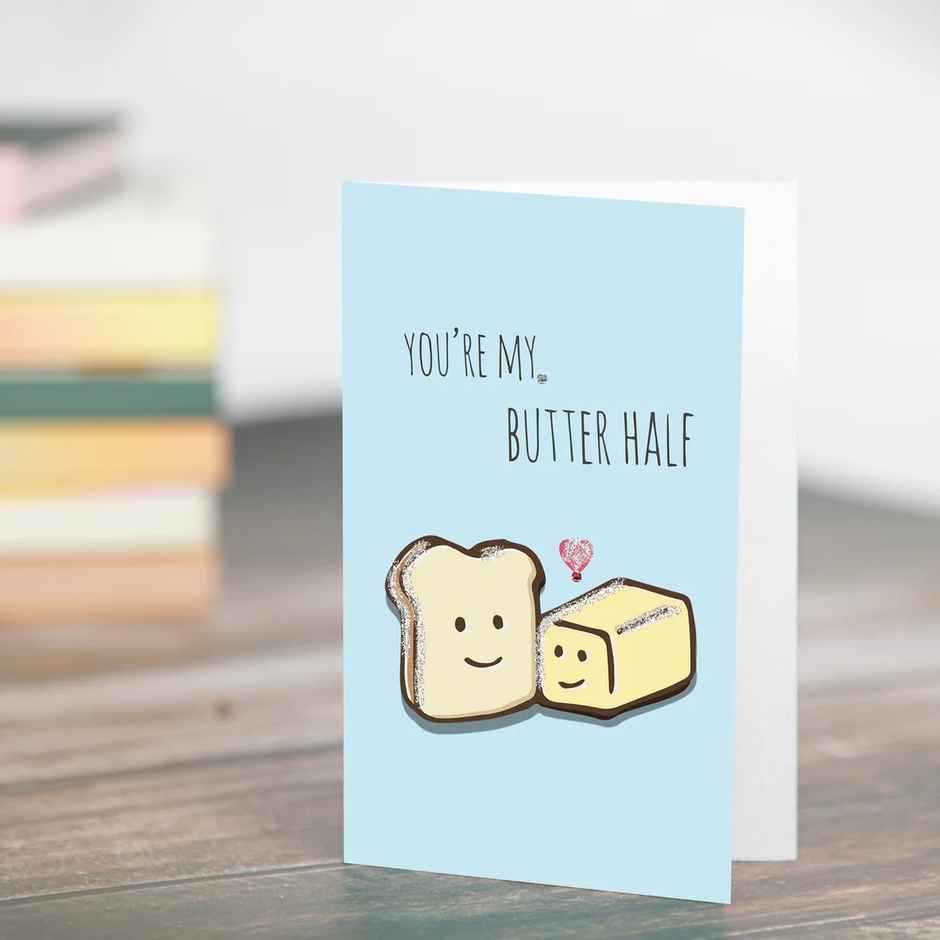 Itsy Bitsy Greeting Card & Envelope My Butter Half 4 x 6 Inch Approx 2 Pc Pb Lb