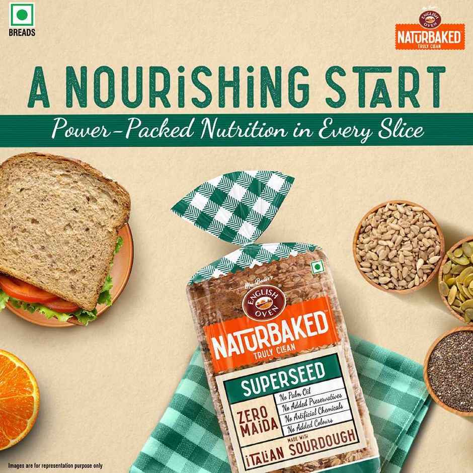 Naturbaked Zero Maida Superseed Bread| Multigrain Bread | No Added Preservatives | Clean Label