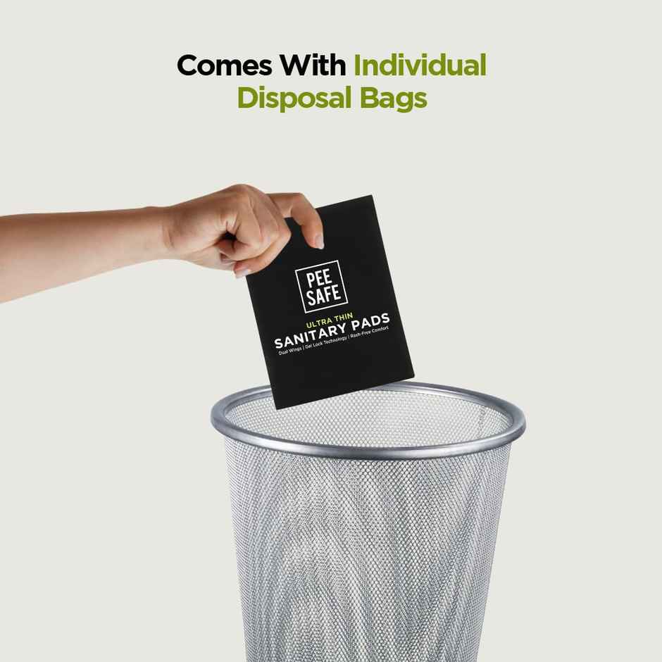 Pee Safe Ultra Thin Rash Free Sanitary Pads - | With Paper Disposal Covers | XXL | 12 pcs