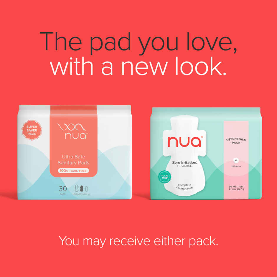 Nua Ultra Thin Rash Free Sanitary Pads | XL | 30 pcs