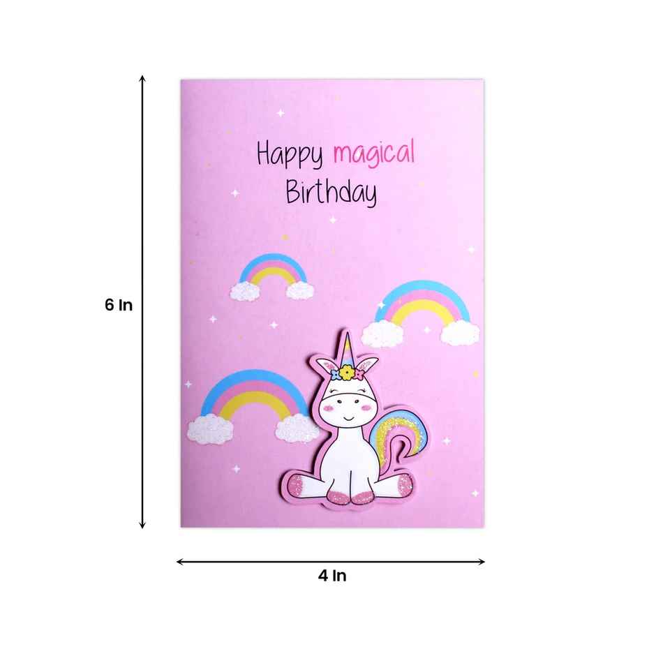 Itsy Bitsy Greeting Card & Envelope Magical Birthday 4 x 6 Inch 2 Pc Pb Lb